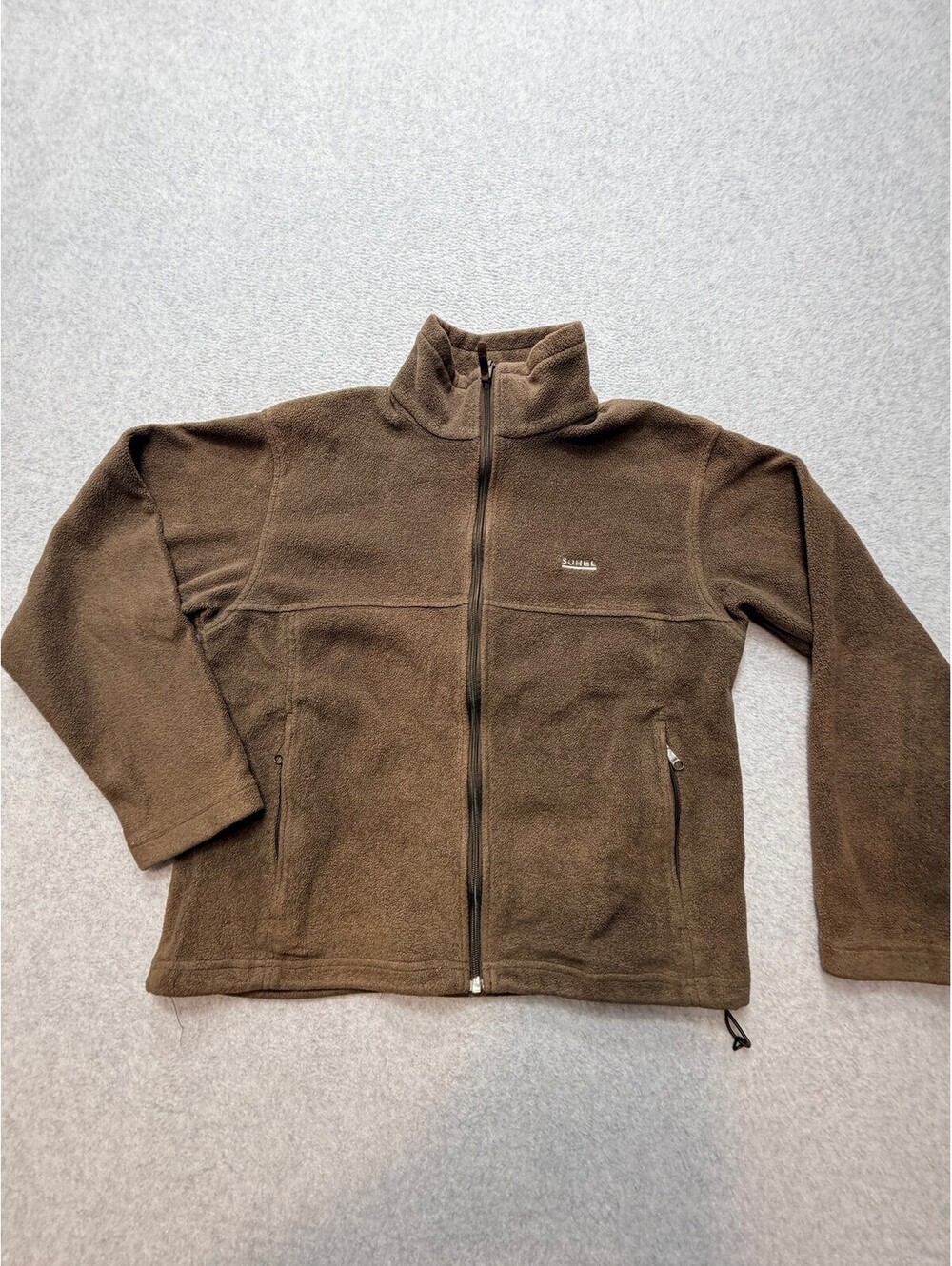 Sorel Mens Full Zip Fleece Jacket M Brown Mock Neck Zipper Pockets Outdoor